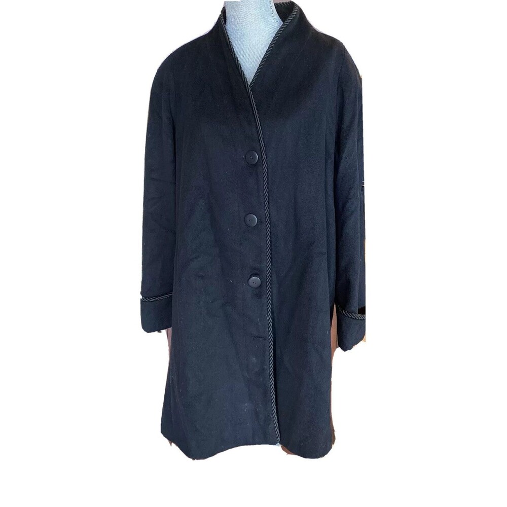 MDP Mario De Pinto Vintage Women’s Oversized Black Wool Coat XL